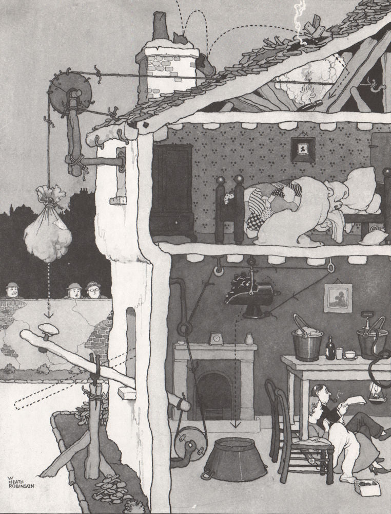 HEATH ROBINSON. An Incendiary in the loft. Second World War 1973 old print